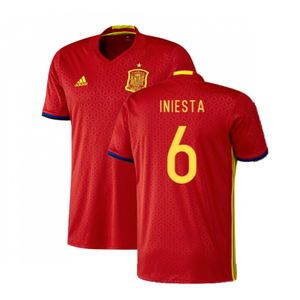 Spain 2016-17 Home Shirt (Excellent) (Iniesta 6)_0