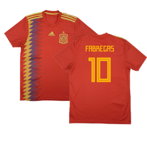 Spain 2018-20 Home Shirt (2XL) (Fabregas 10) (Good)_0