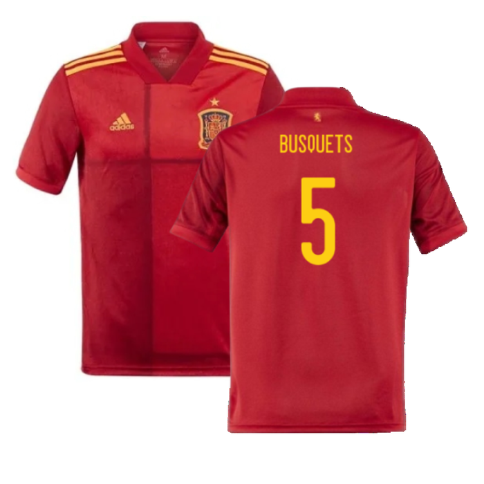 Spain 2020-21 Home Shirt (S) (Good) (BUSQUETS 5)