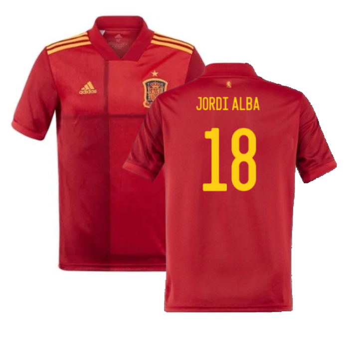 Spain 2020-21 Home Shirt (S) (Good) (JORDI ALBA 18)