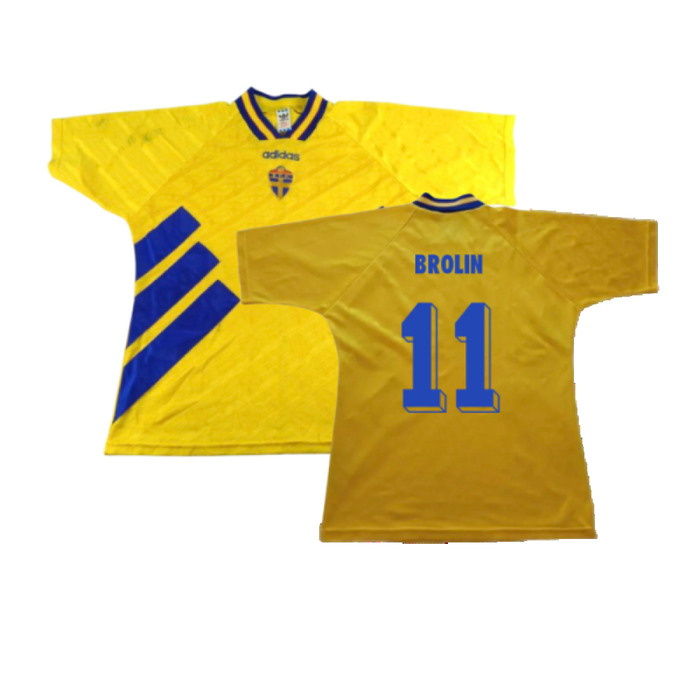 Sweden 1994-96 Home Shirt (Excellent) (Brolin 11)