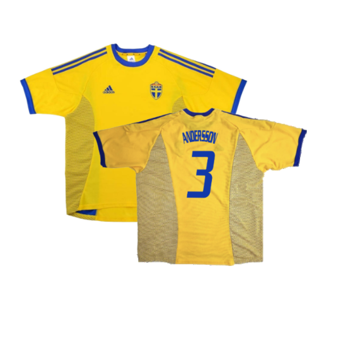 Sweden 2002-03 Home Shirt (XXL) (Excellent) (Andersson 3)