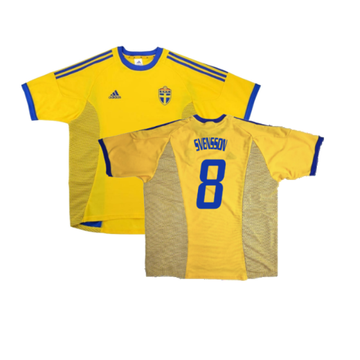 Sweden 2002-03 Home Shirt (XXL) (Excellent) (Svensson 8)