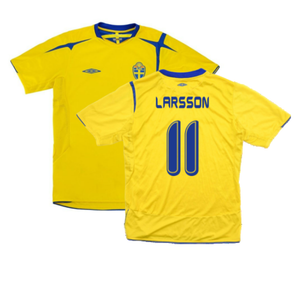 Sweden 2006-07 Home Shirt (XL) (Excellent) (Larsson 11)_0