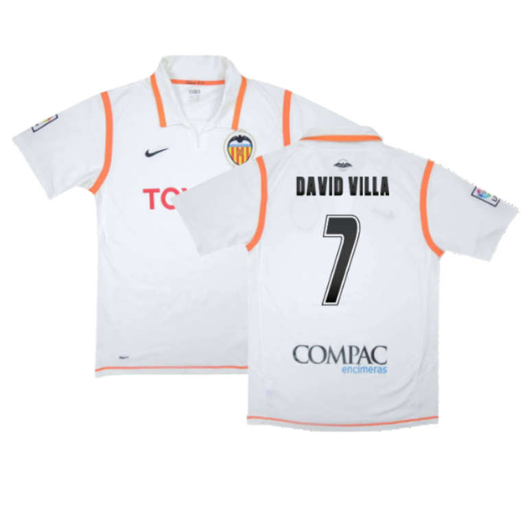 Valencia DAVID VILLA シャツ 7番 2006-07 Valencia Away Shirt David Villa #7 - 6/10 - (M)