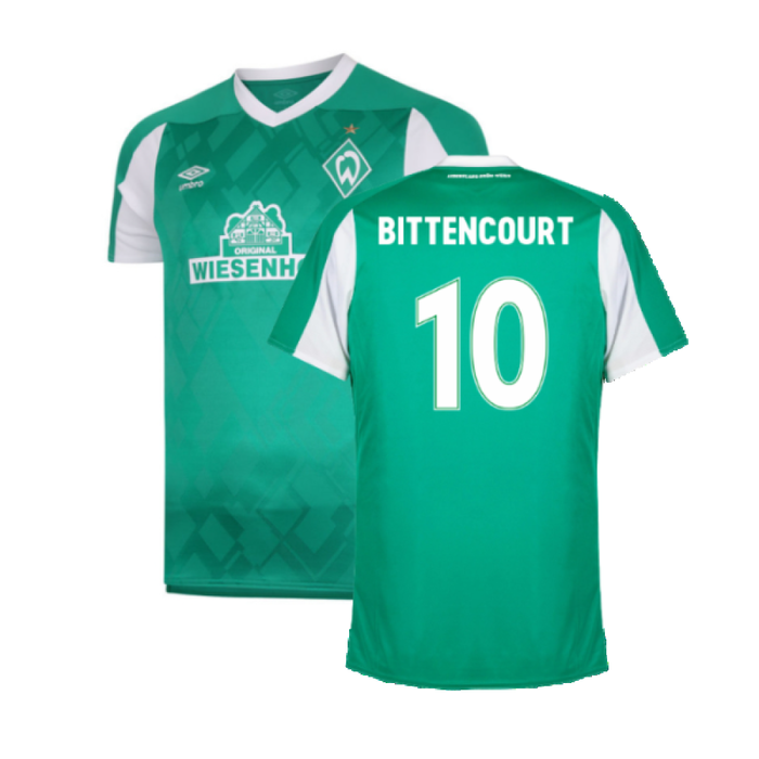 Werder Bremen 2020-21 Home Shirt (XXL) (Mint) (BITTENCOURT 10)