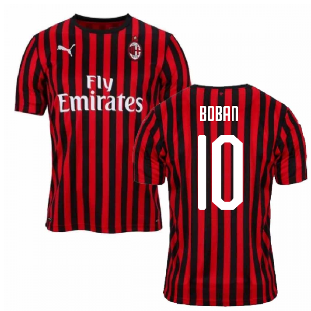 2019 2020 AC Milan Puma Home Football Shirt BOBAN 10 Classic Football Kit