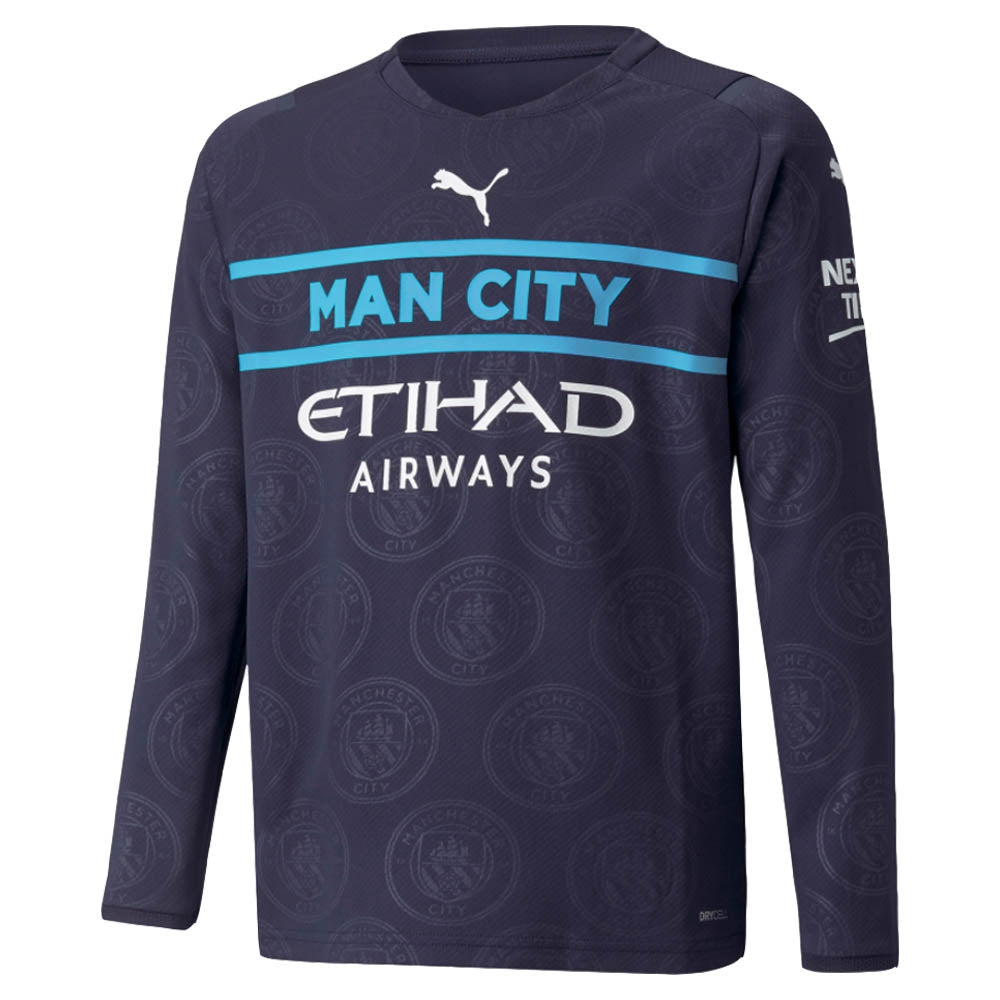 Football Man City Third Kit Long Sleeve Manchester City PUMA Away