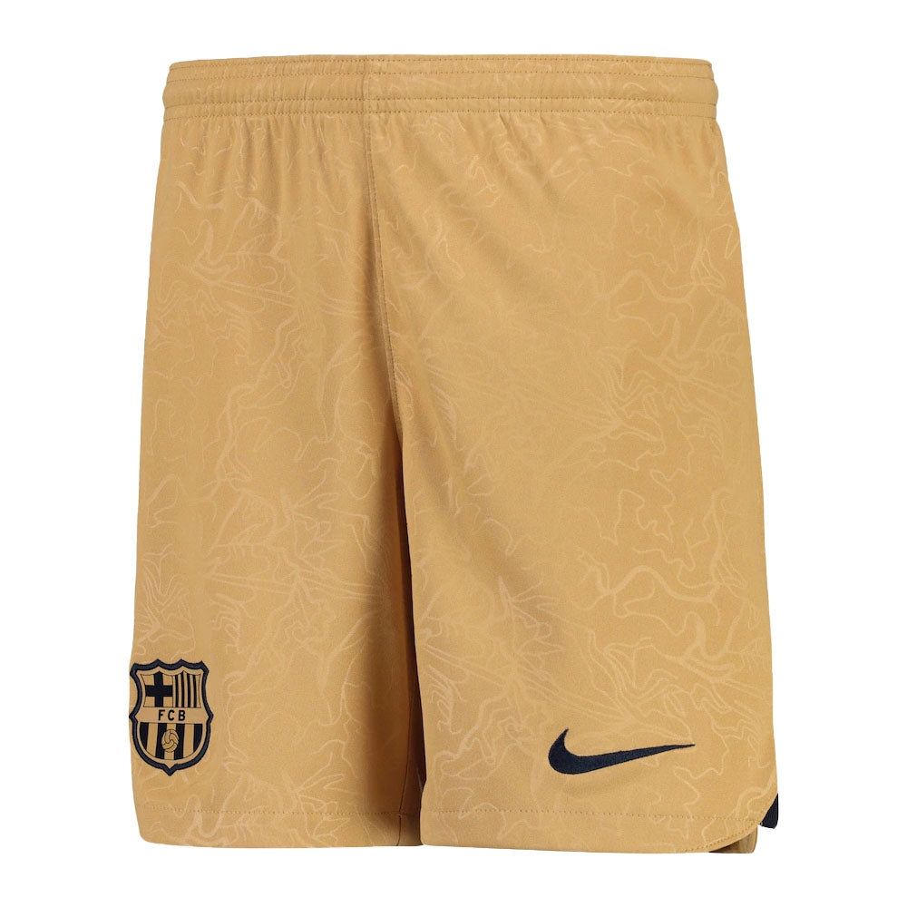 2022 2023 Barcelona Away Shorts Gold Kids