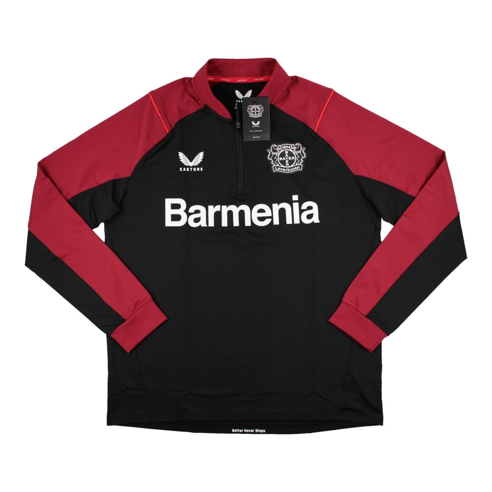 2022-2023 Bayer Leverkusen Half Zip Training Top (Black)_0